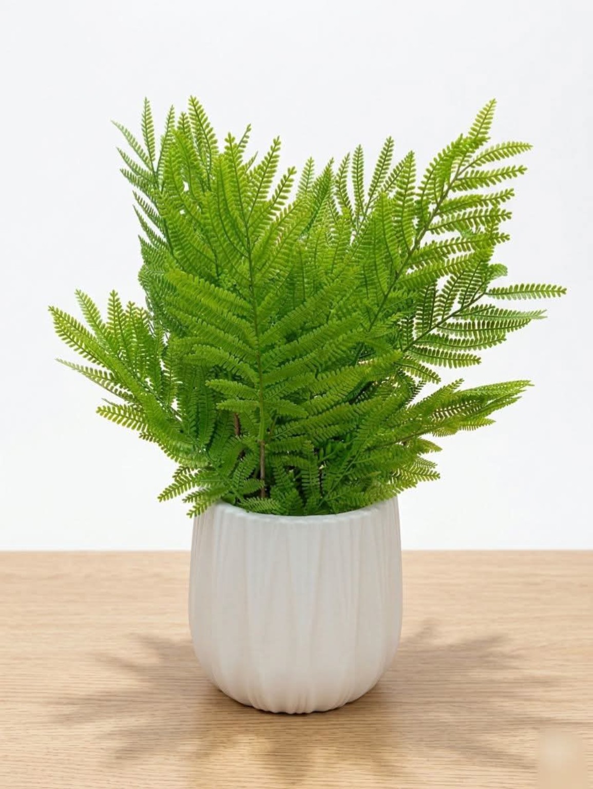 Artificial Fern Plant in White Pot for Home Decor | কৃত্রিম ফার্ন গাছ
